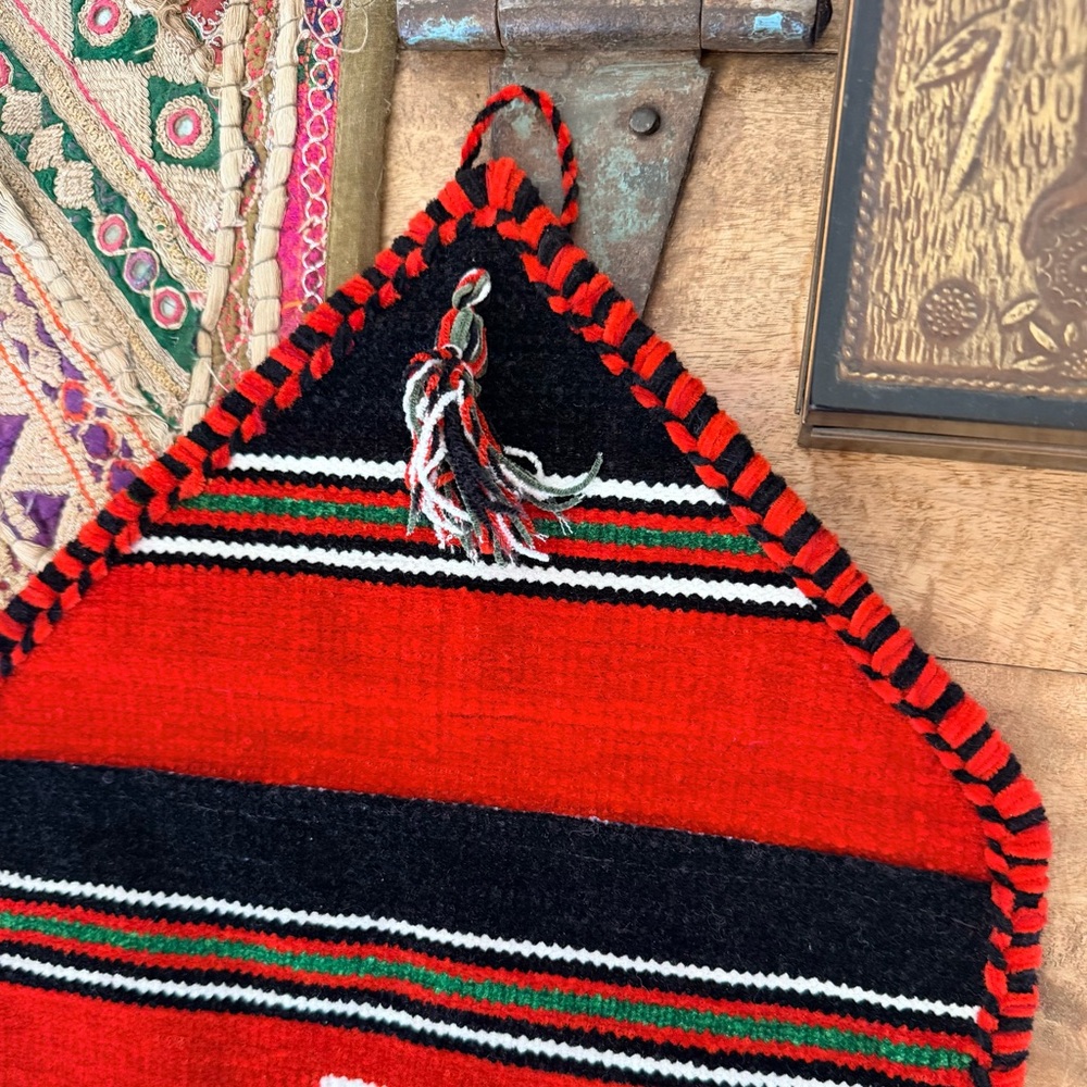 Handmade Tribal Wool Wall Pocket Organizer Ethnic Southwestern Decor - Picture 3 of 10